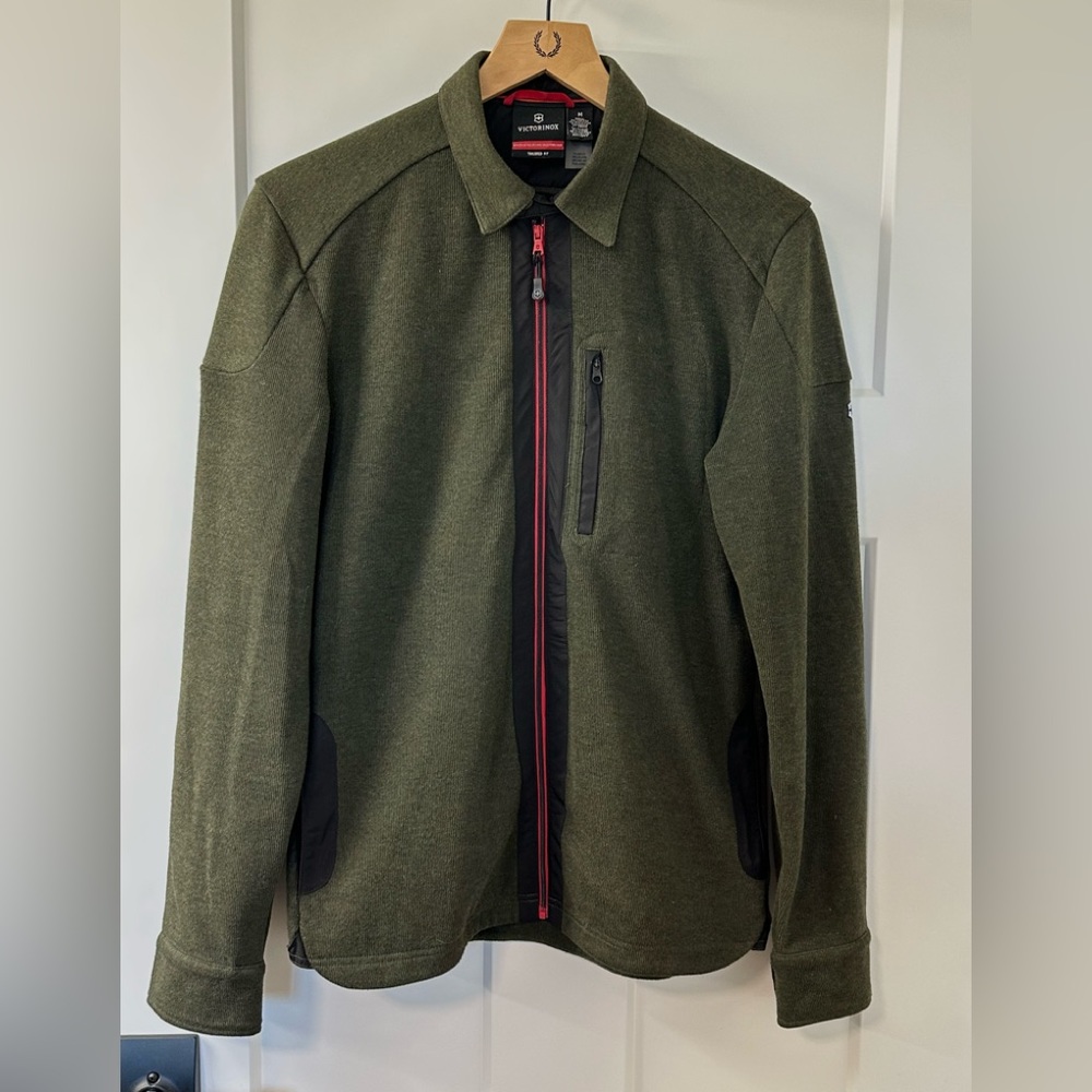 Victorinox full zip jacket tailored fit olive green M